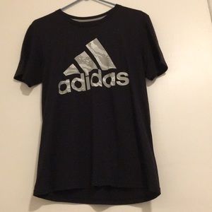 Black and grey Adidas t-shirt